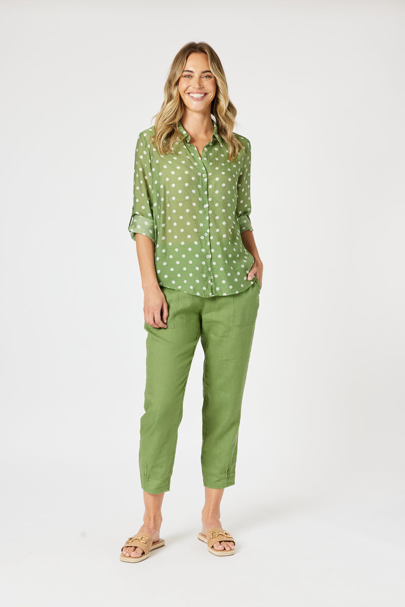 Basil Spot Sheer Shirt