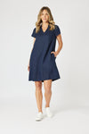 Delta Lino Dress - Navy