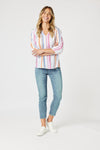 Havana Stripe Top - Basil Multi