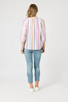 Havana Stripe Top - Basil Multi
