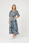 Calabasas Print Dress - Navy/White
