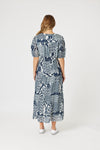 Calabasas Print Dress - Navy/White