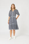 Diamonds are Forever Print Tier Dress - Navy/White