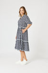 Diamonds are Forever Print Tier Dress - Navy/White