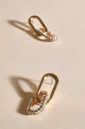 Diamante Link Drop Earrings