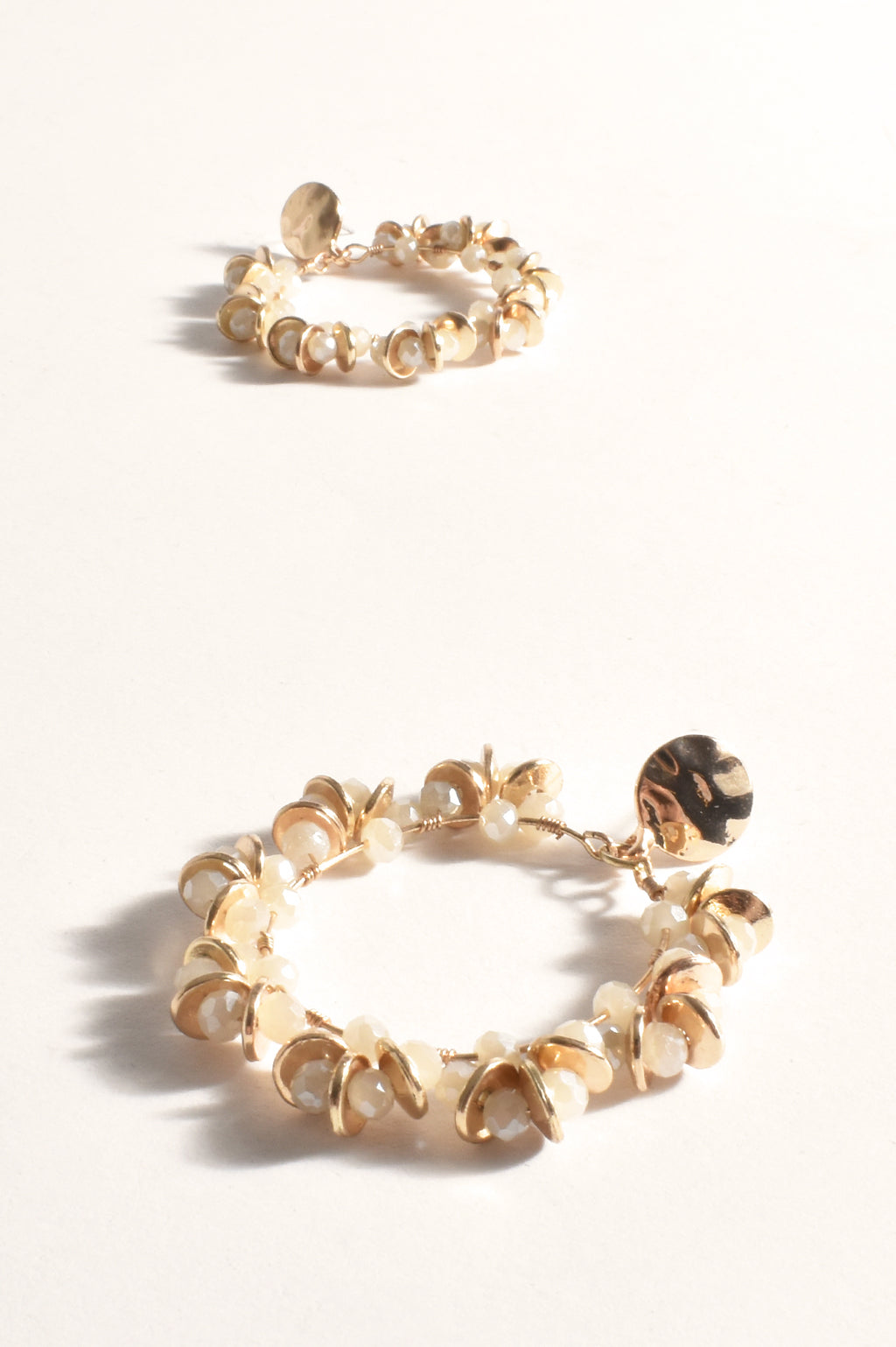 Pearl Bead Wreath Front Earrings