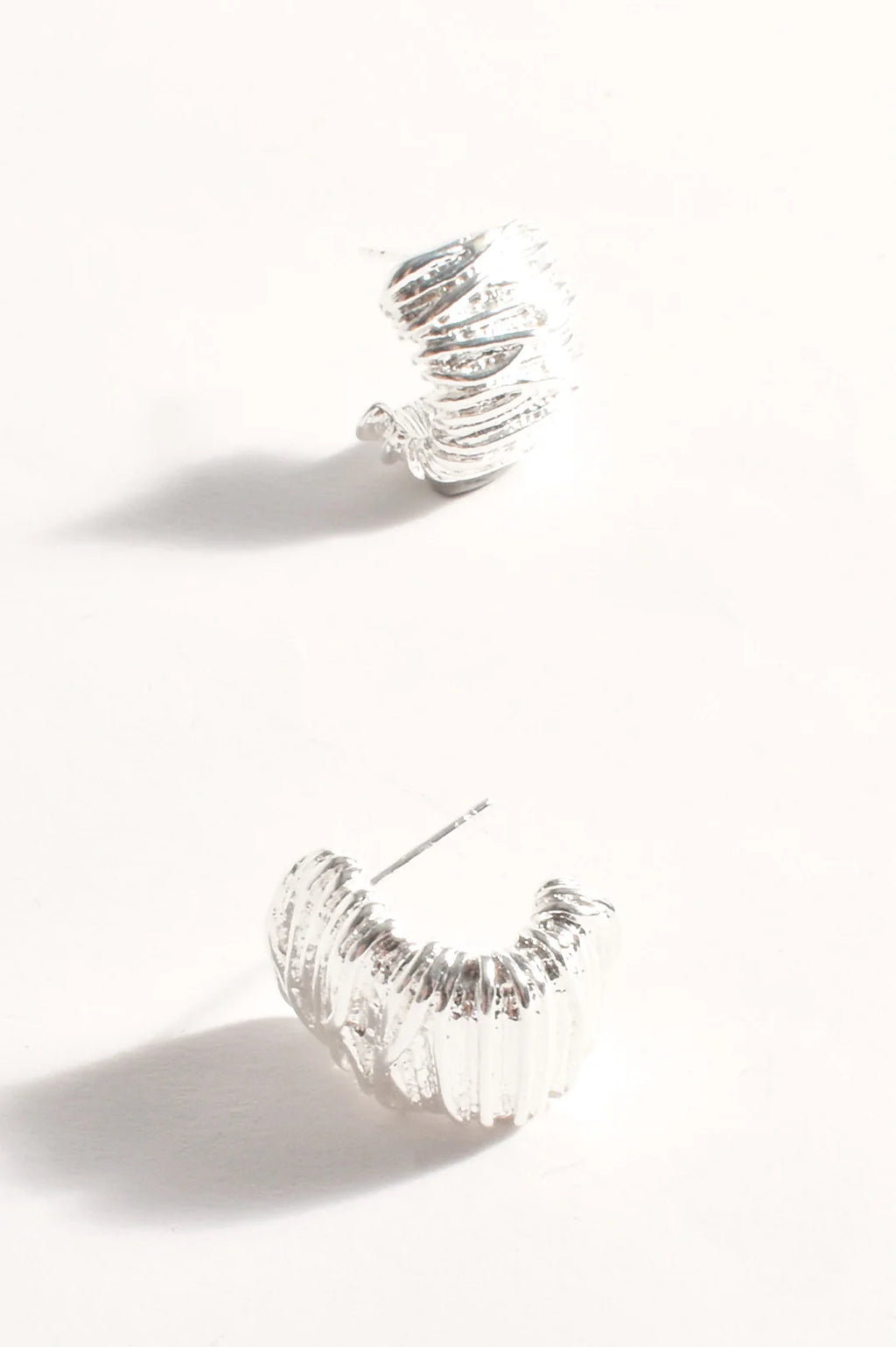 Molten Curved Front Stud Earrings