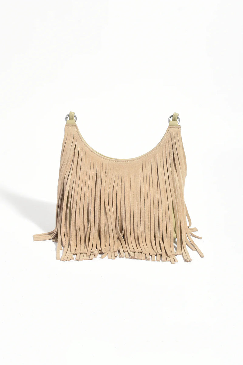 Kelsey Leather Suede Fringe Mini Bag