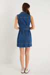 Archer Storm Blue Denim Sleeveless Mini Shirt Dress