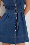 Archer Storm Blue Denim Sleeveless Mini Shirt Dress