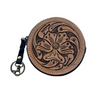 Tooled Leather Round Coin Purse