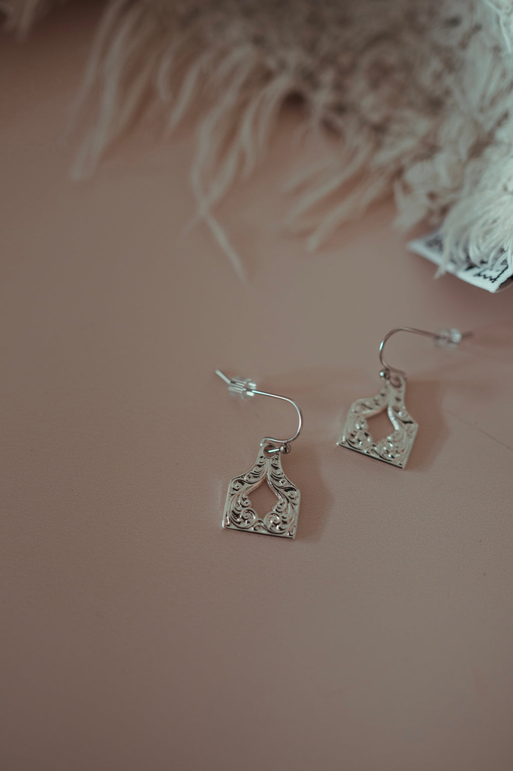 Scroll Tag Earrings