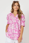 Amour Cotton Print Top - Pink