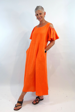 Cold Shoulder Dress- Orange