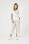 Lino Wide Leg Pant- Natural