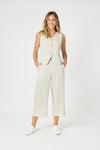 Lino Short Vest - Natural
