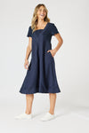 Lino Le Marais Dress - Navy