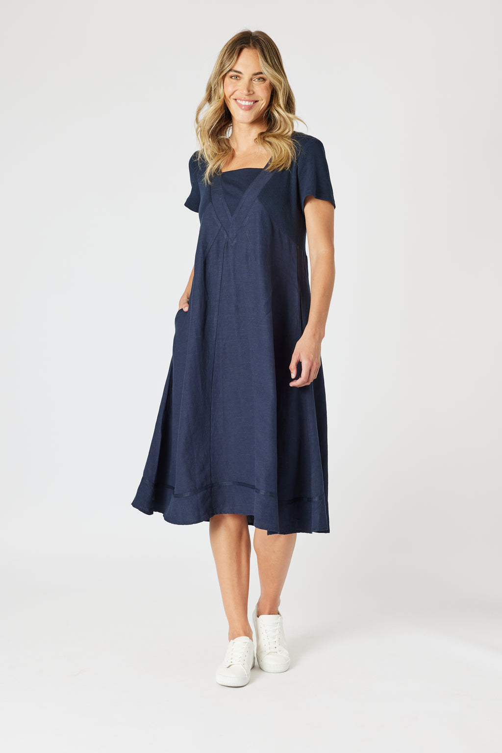 Lino Le Marais Dress - Navy