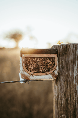 Tooled Hide Coin Purse