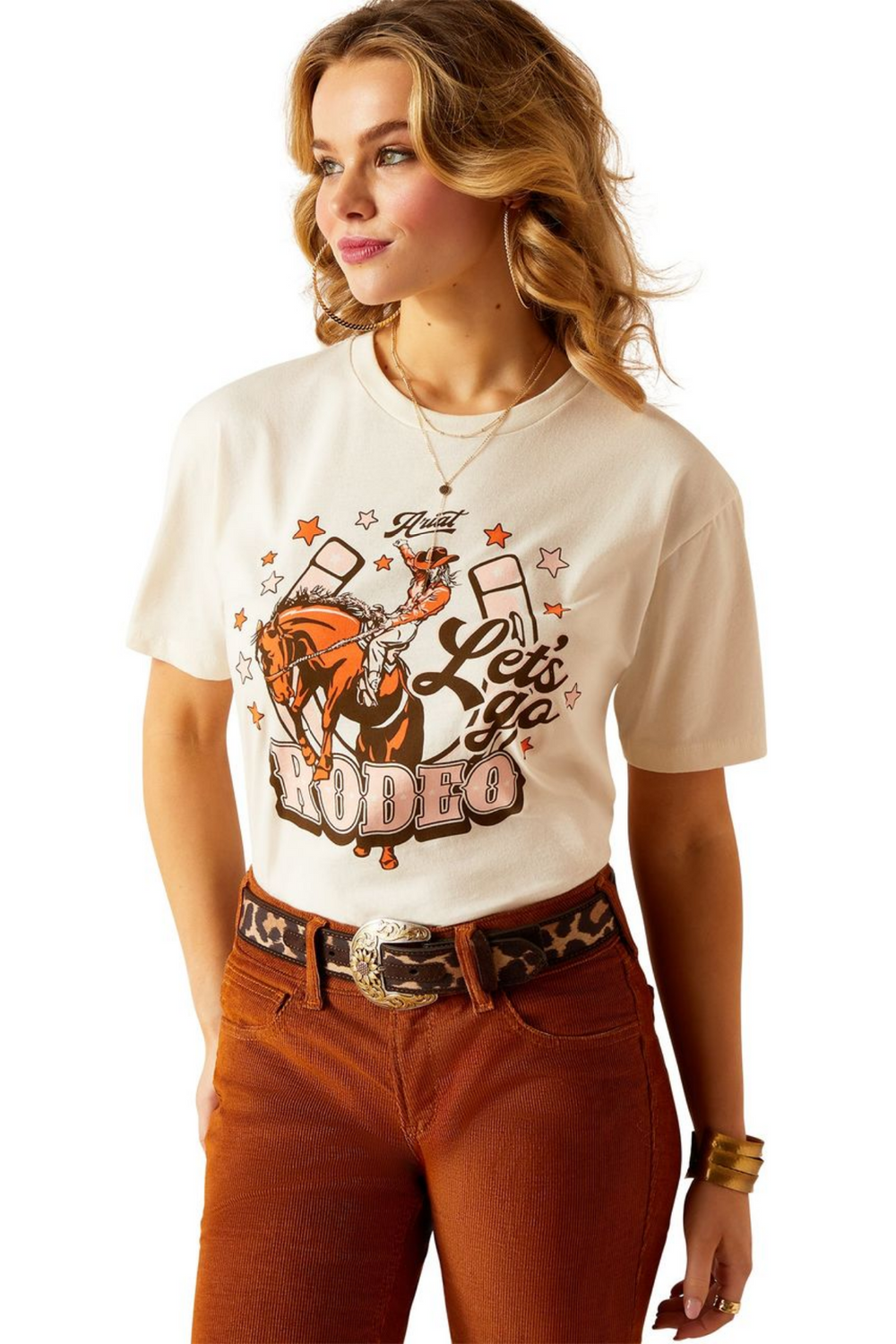 Ariat Wms Let's Rodeo S/s Tee - Off White