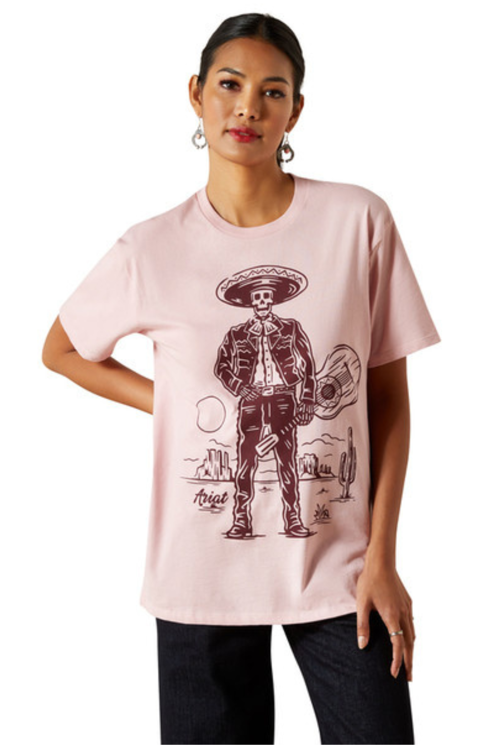 Women's Mariachi SS Tee -Dusty Pink - Vault Country Clothing
