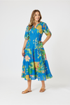 Tropics Midi Dress - Blue / Multi