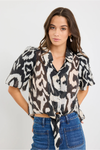 Exemption Black Zebra Tie Front SS Shirt - Vault Country Clothing