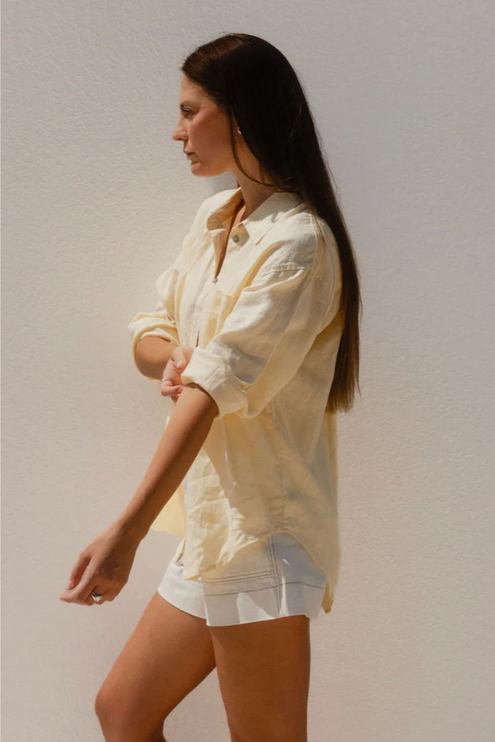 Optimum Lemon Linen Oversized Shirt