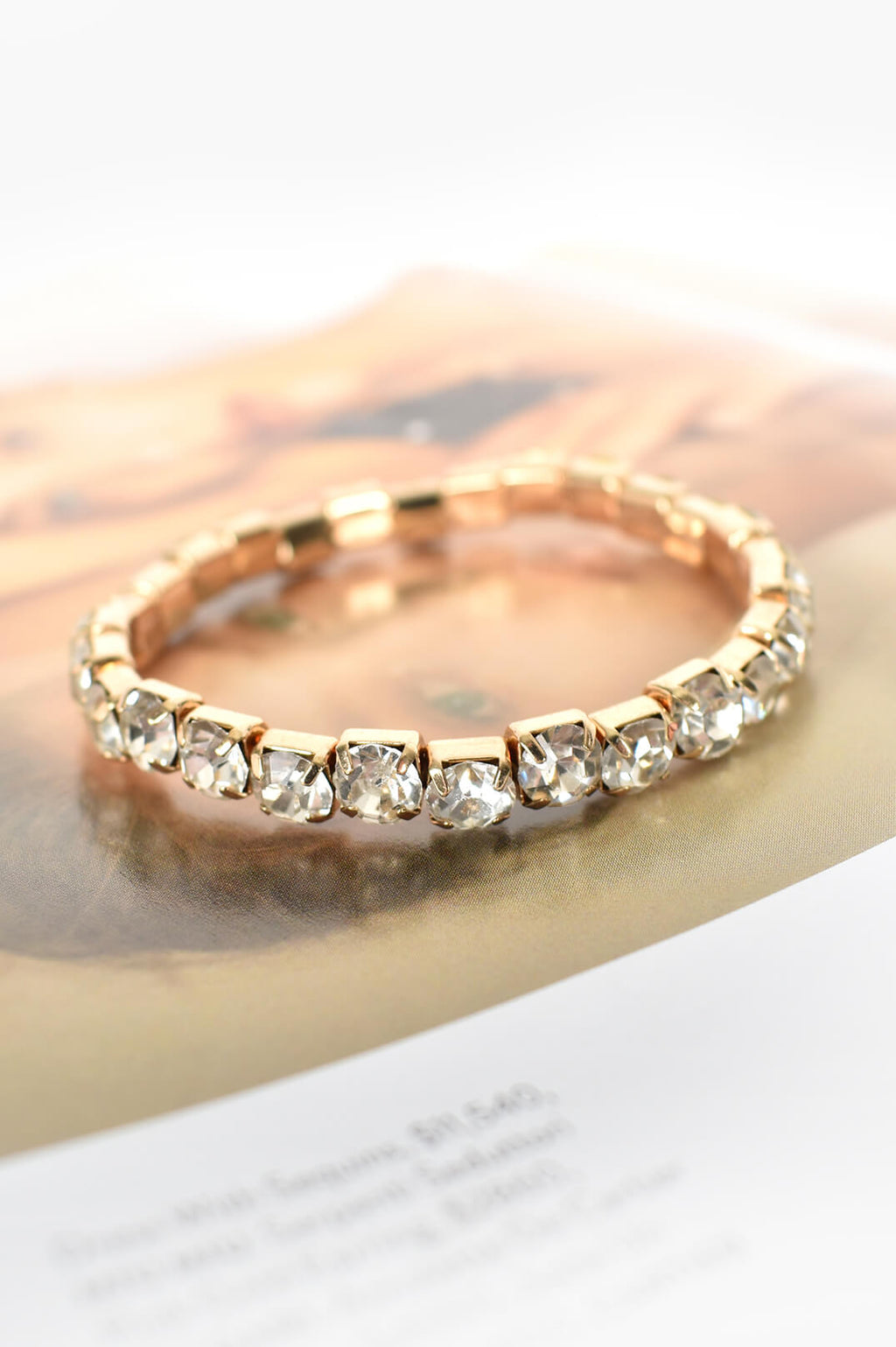 Glass Diamante Stretch Bracelet