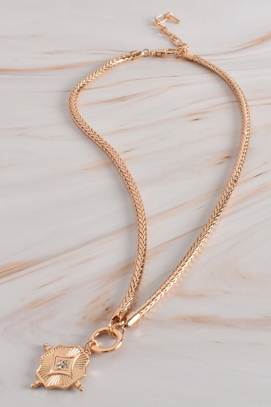 Diamante Charm Rope Necklace
