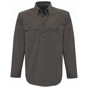 Heavy Cotton Drill 1/2 Placket Shirt - Vault Country Clothing