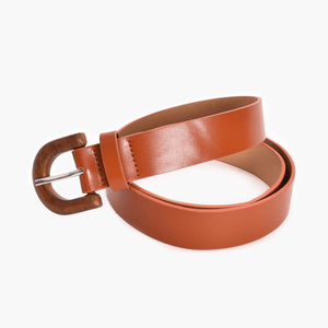 Curved Timber Buckle Belt