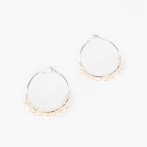 Wired Freshwater Pearl Hoops