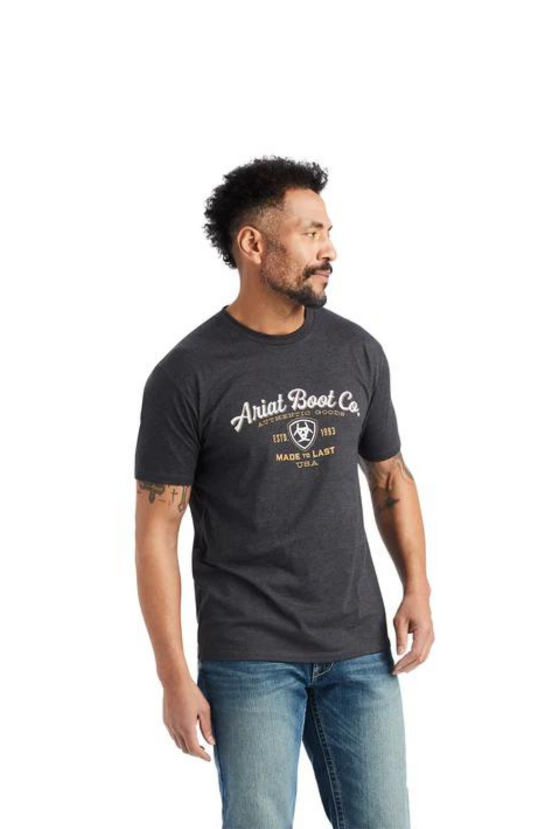 Men's Charcoal Heather Type Crest Graphic T-Shirt