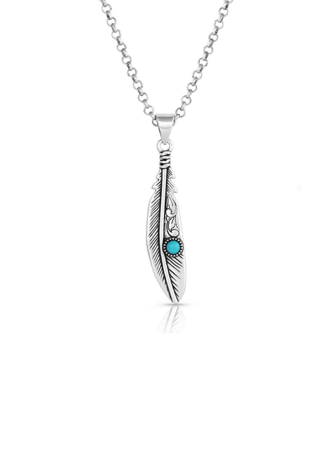 Solo Flight Turquoise Feather Necklace