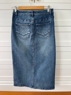 Midi Length Denim Skirt