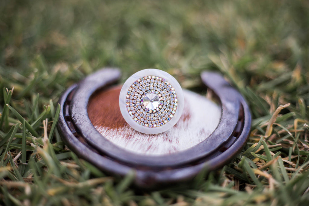 Cream Crystal Ring - Vault Country Clothing