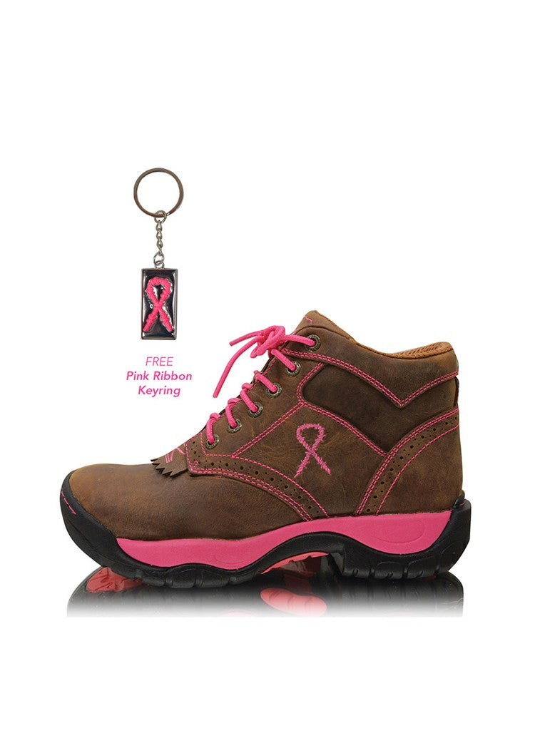 Women's Pink Ribbon All Round Lace Up
